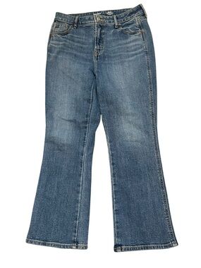 Old Navy Blue Vintage Cropped Flare Jeans - Mid Wash